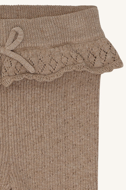 Hust & Claire - knit pants ruches - biscuit