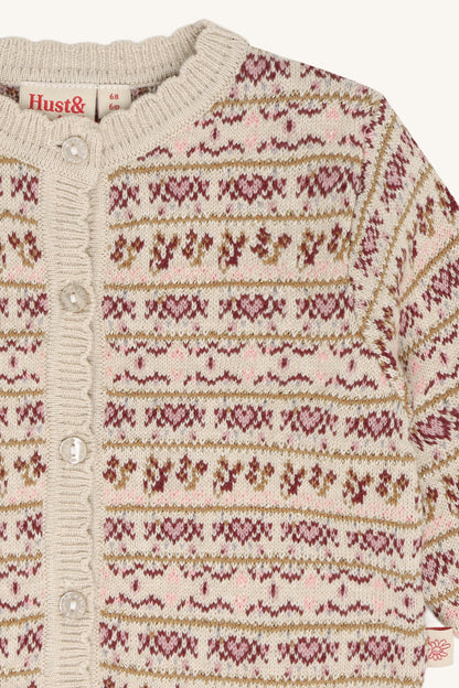 Hust & Claire - nordic cardigan Cilja - beige melange