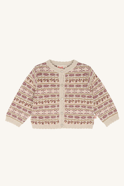 Hust & Claire - nordic cardigan Cilja - beige melange