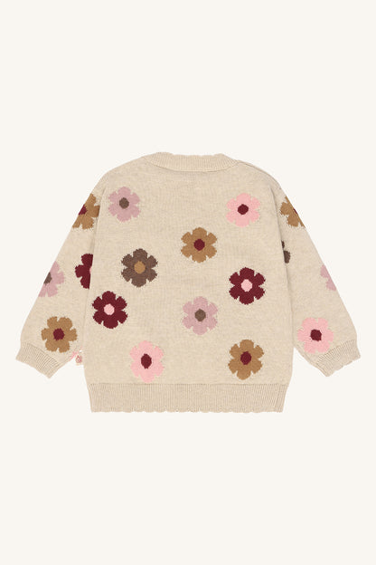 Hust & Claire - sweater Pulse - beige melange flower