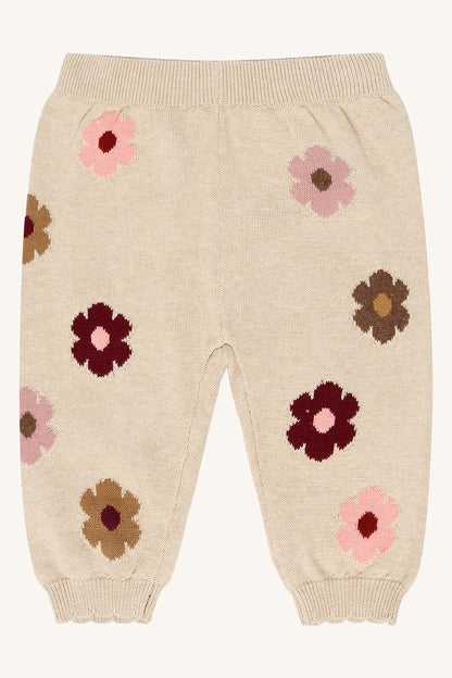 Hust & Claire - pants Lisa - beige melange flower