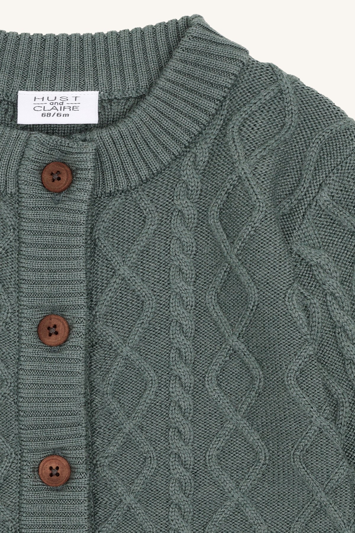 Hust & Claire - wool cardigan Curi - balsam green