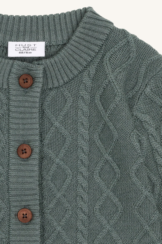 Hust & Claire - wool cardigan Curi - balsam green