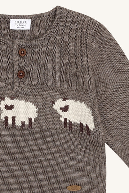 Hust & Claire - wool pullover Pil sheep - deer melange