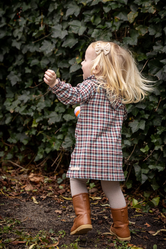 Woven dress Anna - square blue