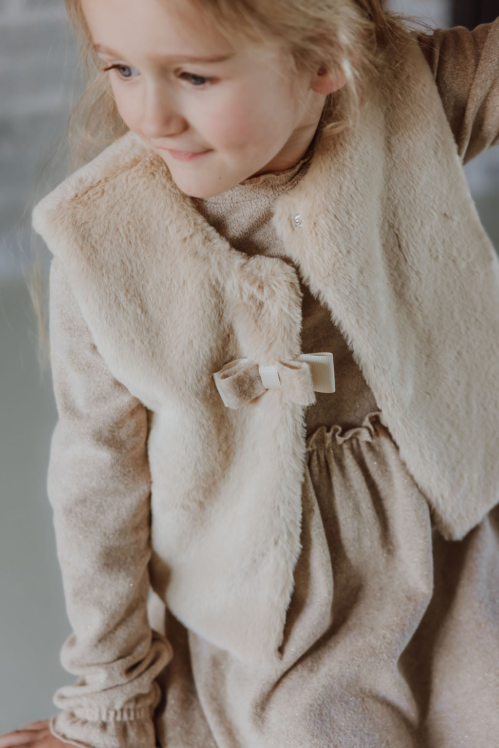 GYMP - gilet Polla bow - beige