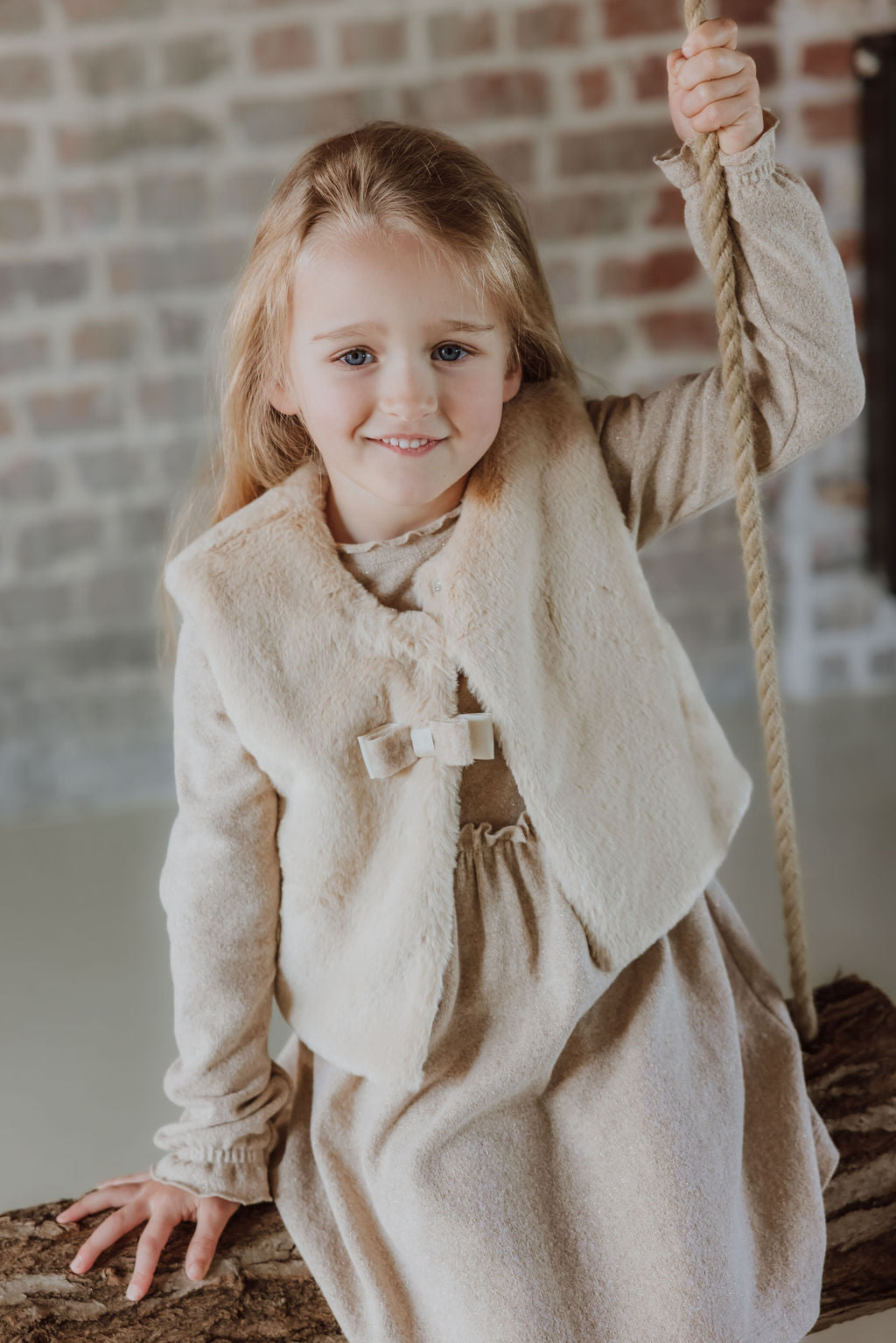 GYMP - gilet Polla bow - beige
