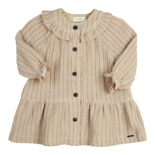 GYMP - dress Freda - beige/anthracite stripe