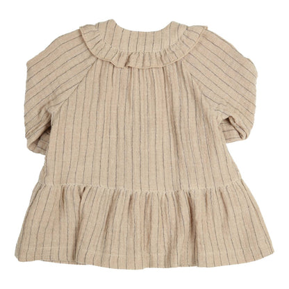 GYMP - dress Freda - beige/anthracite stripe