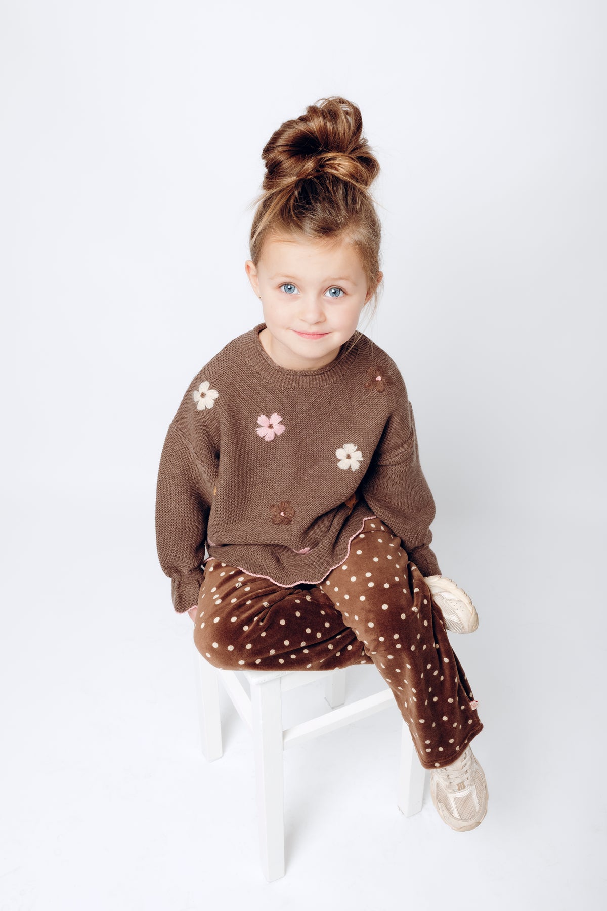 Hust & Claire - knit sweater Charlotte flowerboom - toffee melange