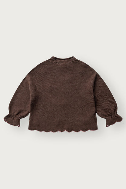 Hust & Claire - knit sweater Charlotte flowerboom - toffee melange