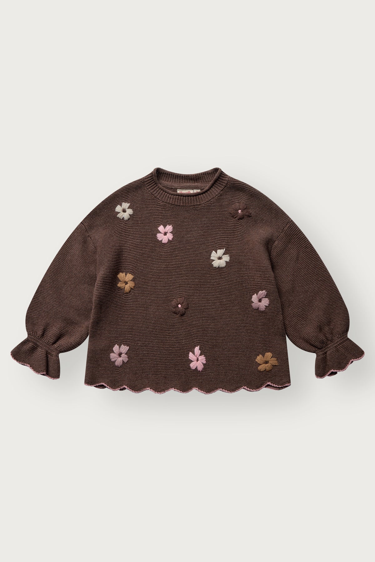 Hust & Claire - knit sweater Charlotte flowerboom - toffee melange