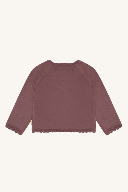 Hust & Claire - pointelle cardigan Cilja - plum