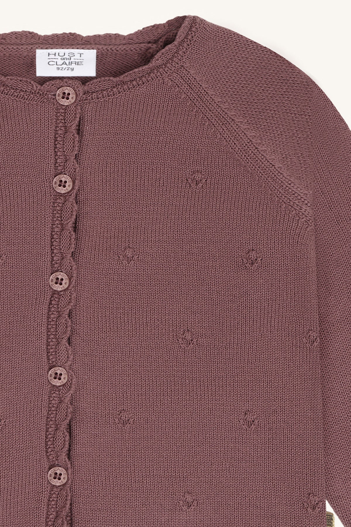 Hust & Claire - pointelle cardigan Cilja - plum