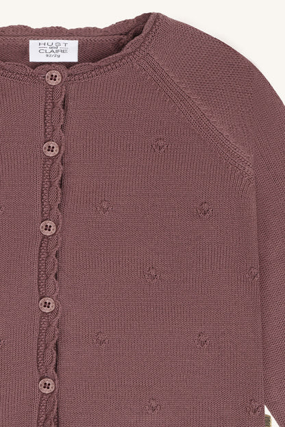 Hust & Claire - pointelle cardigan Cilja - plum