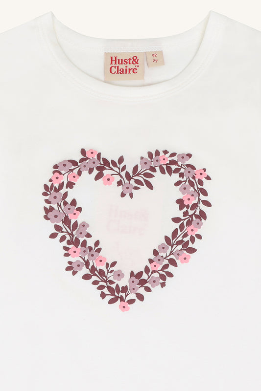Hust & Claire - longsleeve Alma heart - ivory