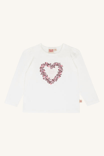 Hust & Claire - longsleeve Alma heart - ivory