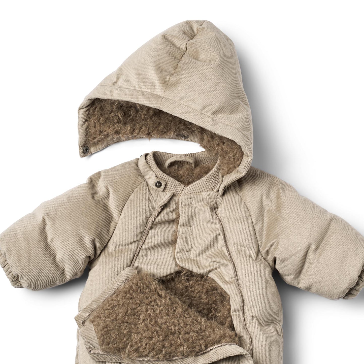 Wheat - puffer snowsuit baby Nallo - grey stone