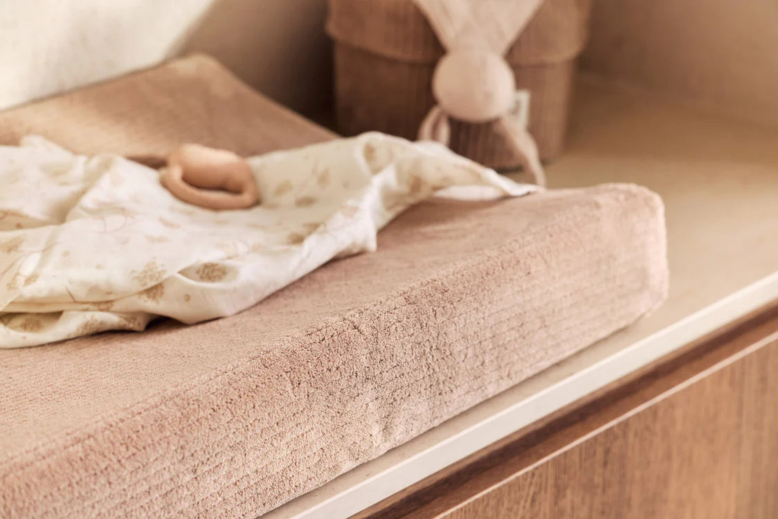 Jollein - aankleedkussenhoes cloudy rib 50x70cm - milky coffee