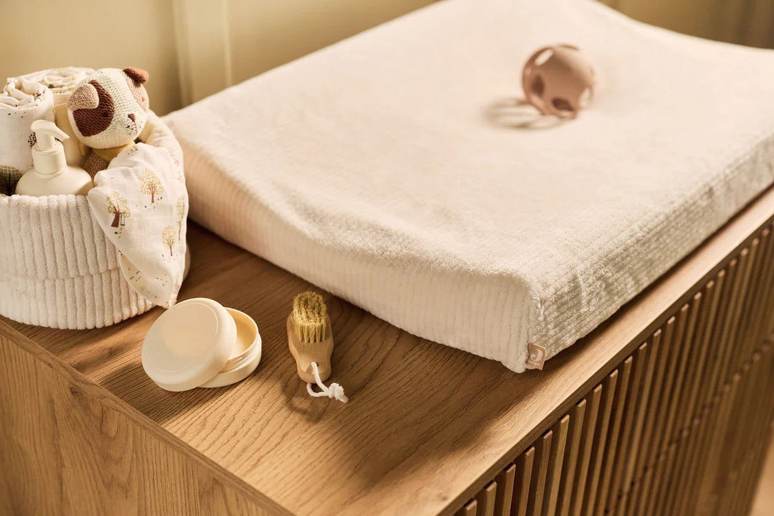 Jollein - aankleedkussenhoes cloudy rib 50x70cm - oatmeal