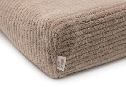 Jollein - aankleedkussenhoes cloudy rib 50x70cm - milky coffee