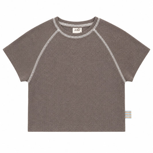 Korean Brands - air mesh tee - mocha taupe