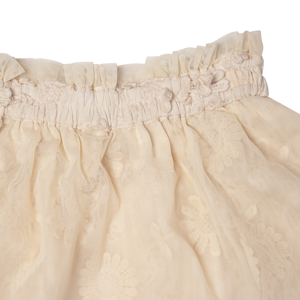 Tule skirt Anna 3D embroidery ~ crème