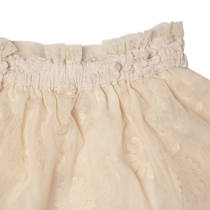 Tule skirt Anna 3D embroidery ~ crème