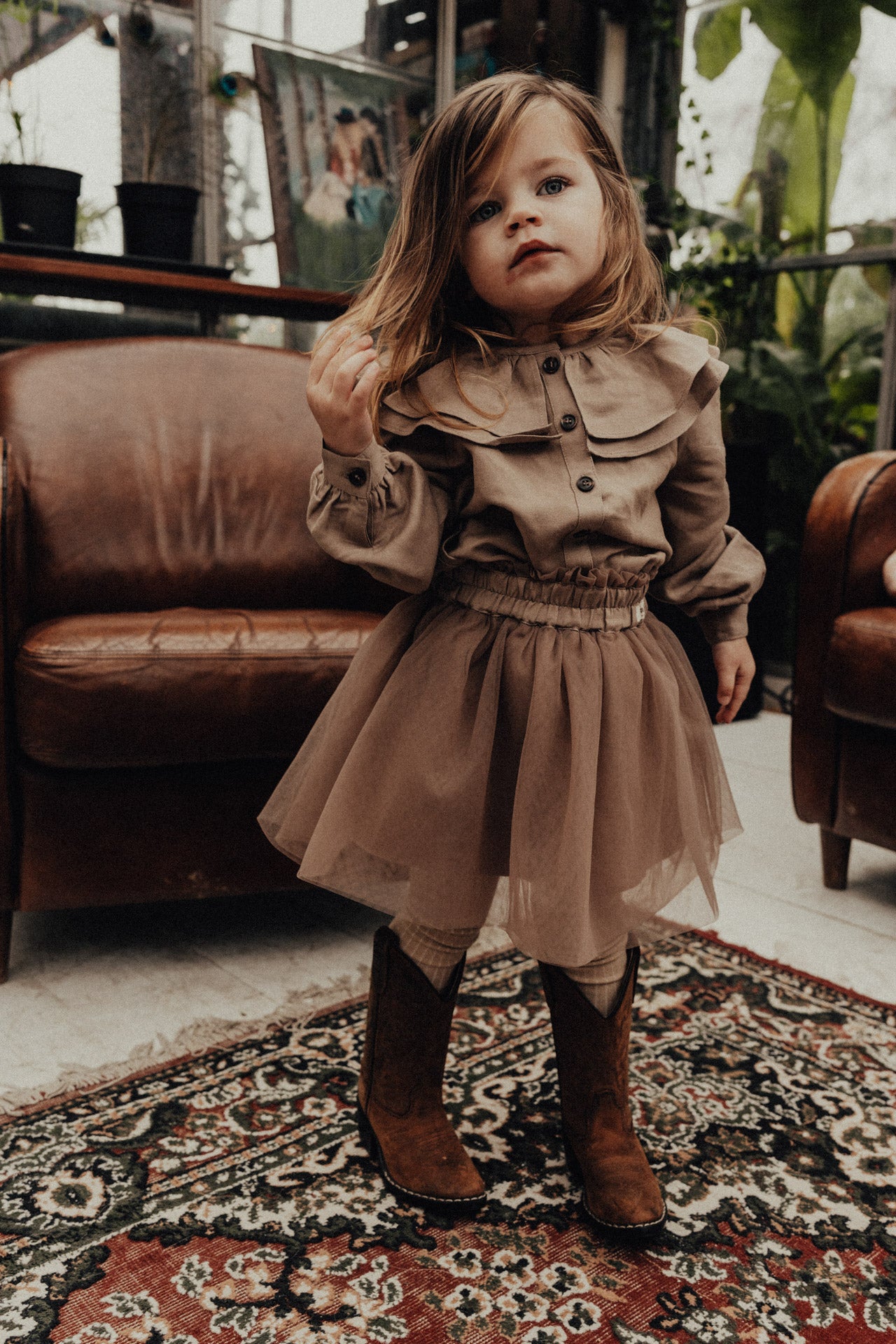 Linen blouse Maida ~ taupe