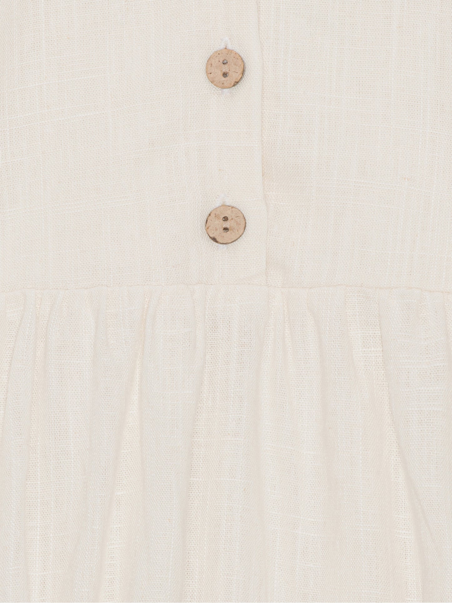 Linen cotton romper ~ ivory