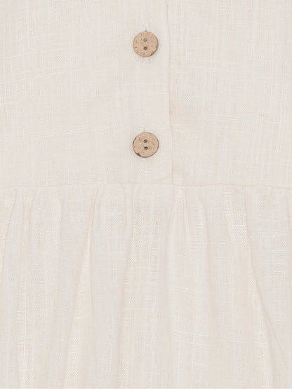 Linen cotton romper ~ ivory