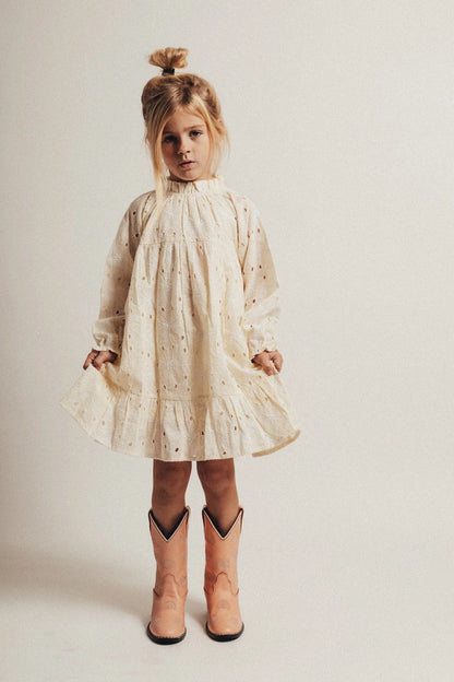 Baje Studio - embroidery dress Valenca - crème oat