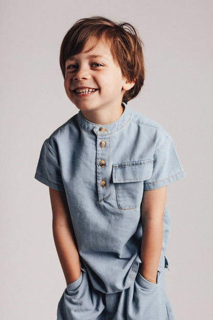 Baje Studio - denim blouse Maas - blue light