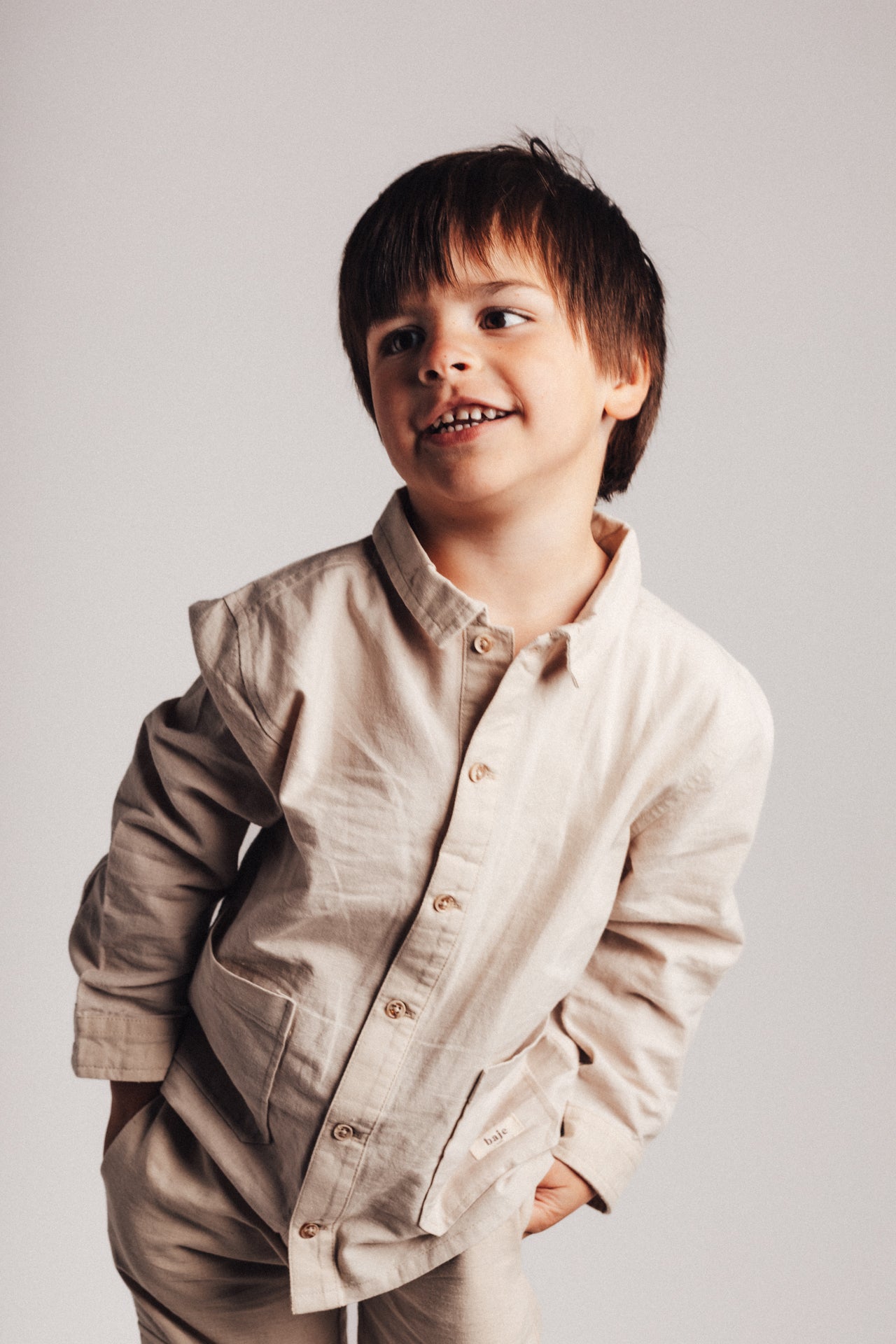 Baje Studio - linen blouse longsleeve Mace - beige