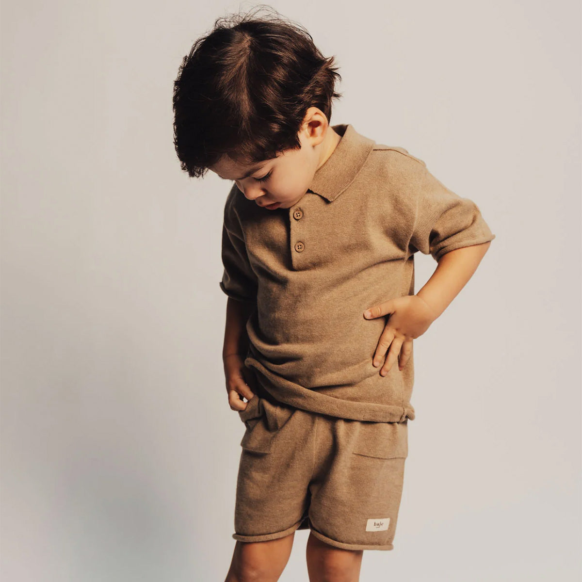 Cashmere short Bo ~ taupe