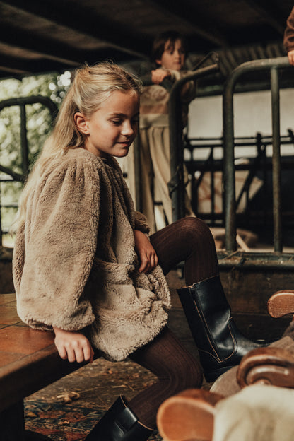 Baje Studio - faux fur dress Bowe - beige