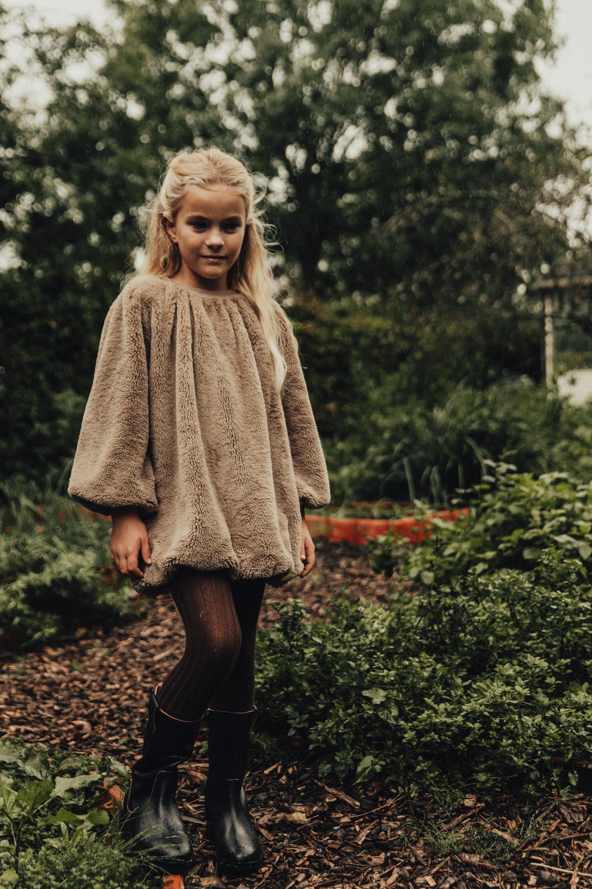 Baje Studio - faux fur dress Bowe - beige