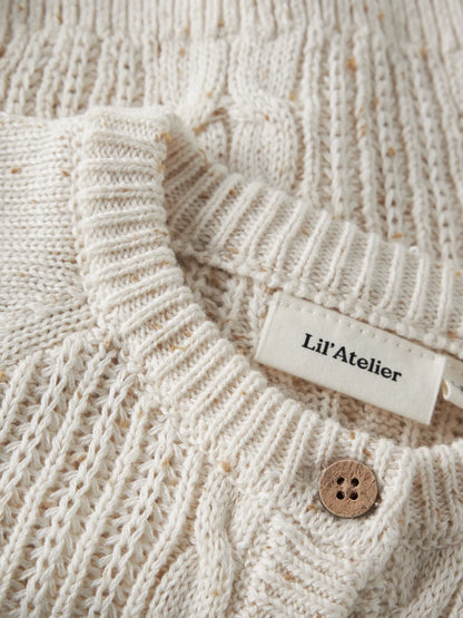 Lil'Atelier - cable knit cardigan Galto - turtledove