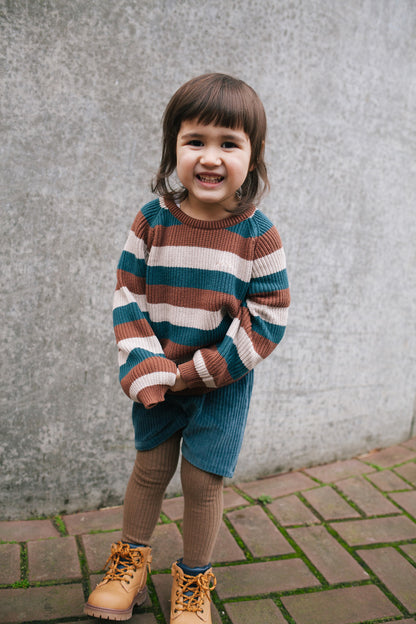 Knitted sweater ~ stripe blue