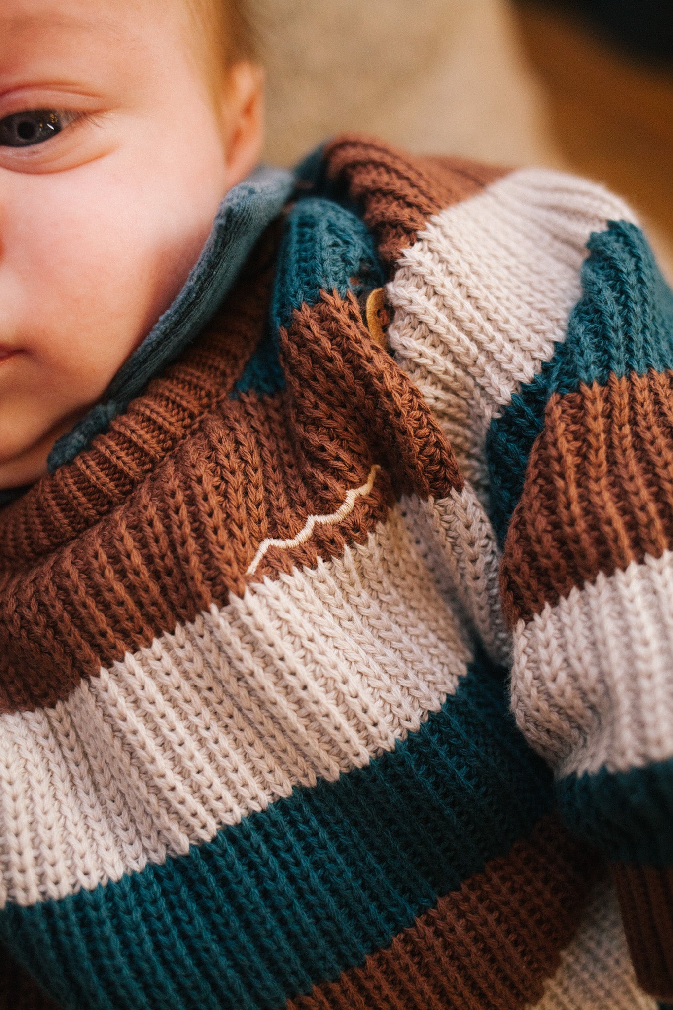 Knitted sweater ~ stripe blue