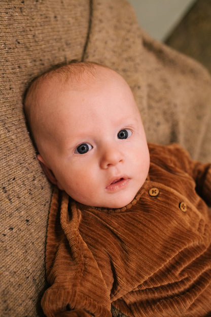 Corduroy T-shirt Moon ~ brown