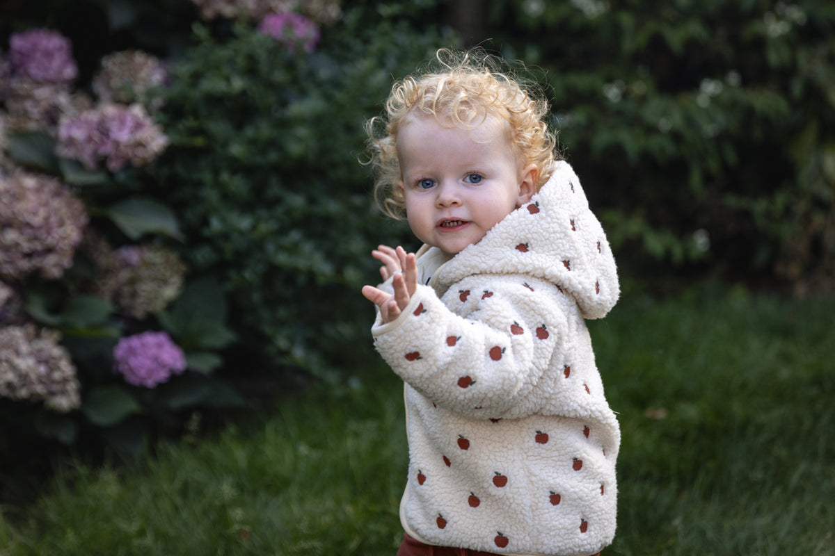 Lil'Atelier - sherpa jacket Sia baby - turtledove apples