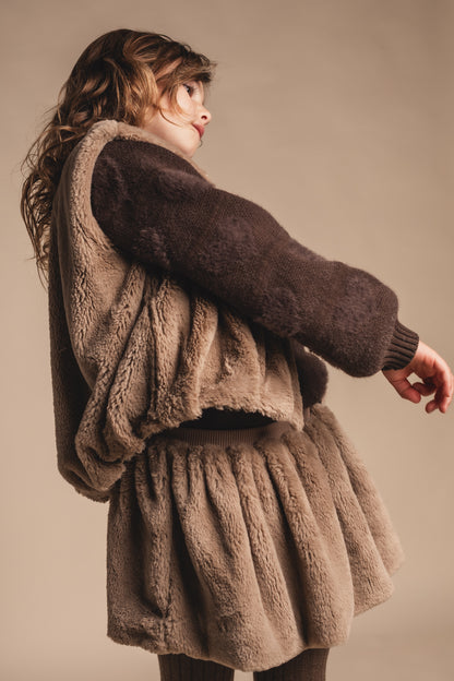 Baje Studio - faux fur skirt Cez - beige