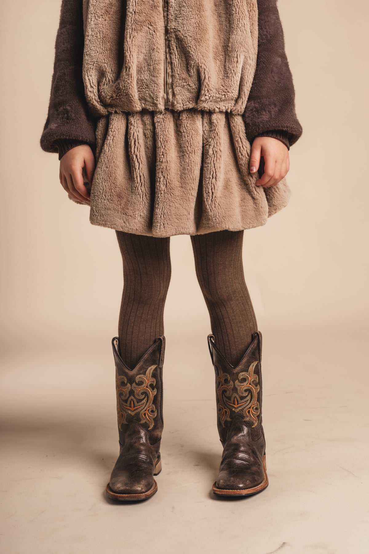 Baje Studio - faux fur skirt Cez - beige