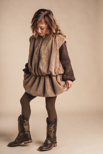Baje Studio - faux fur skirt Cez - beige