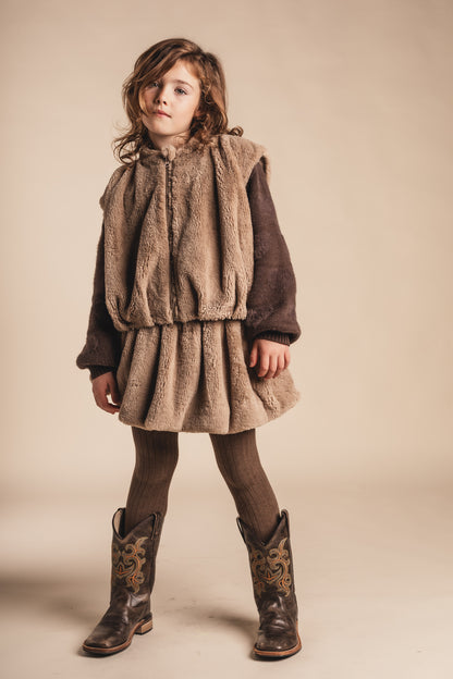 Baje Studio - faux fur skirt Cez - beige