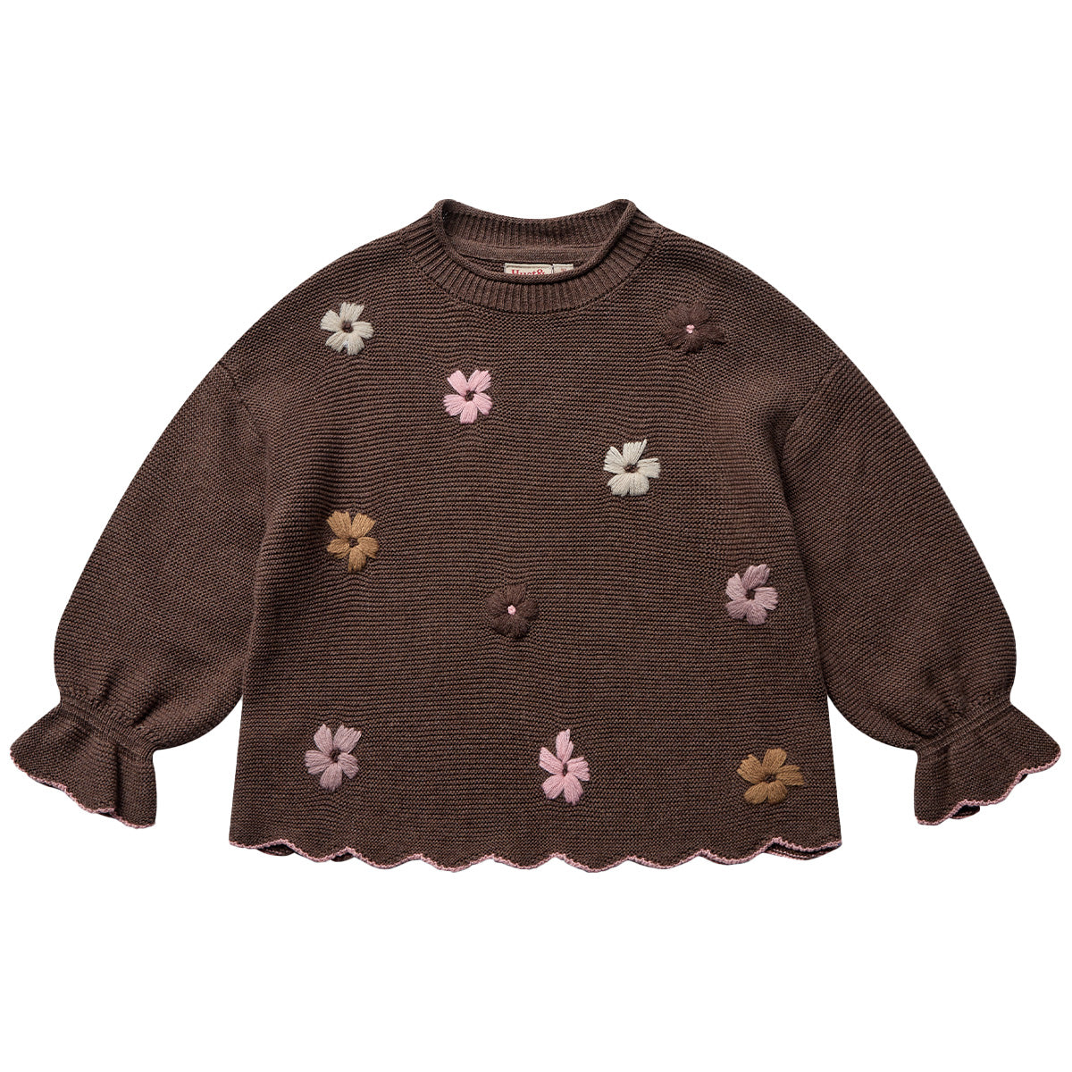 Hust & Claire - knit sweater Charlotte flowerboom - toffee melange