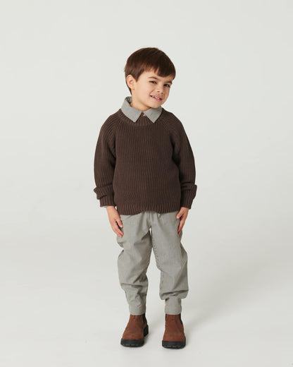 Copenhagen Colors - knitted classic rib jumper - brown