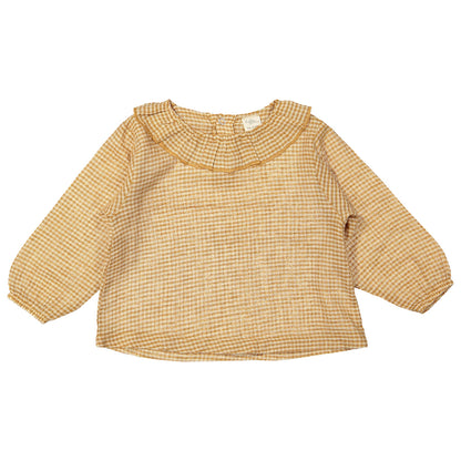 Riffle Amsterdam - blouse Cootje - camel brown square