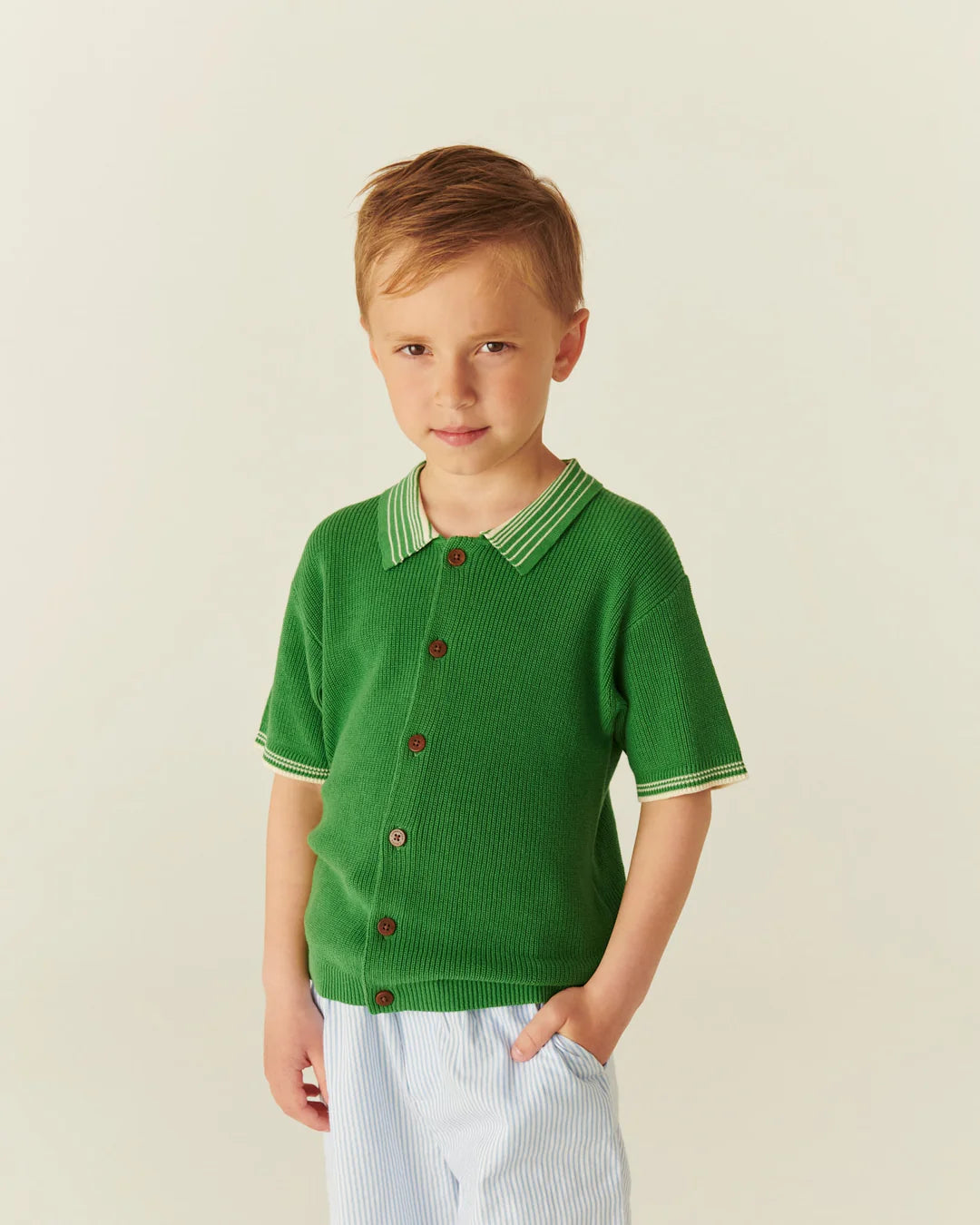 Copenhagen Colors - knitted polo - sharp green